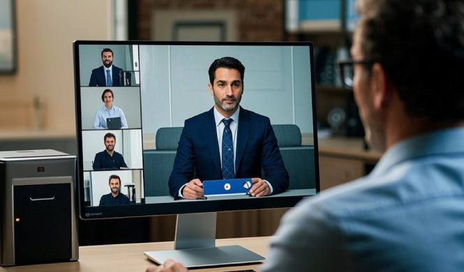 Speaker delivering a session on a virtual conference platform