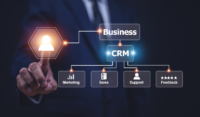 A flow chart illustrating how CRM integration connects event registration data to sales and marketing workflows