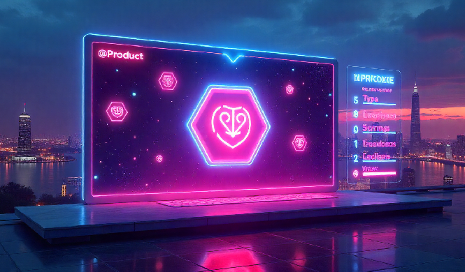 A virtual product launch screen showing an animated product reveal with gamification badges and a leaderboard on the side