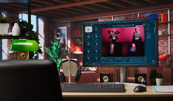 Professional studio setup streaming live content to virtual event platforms
