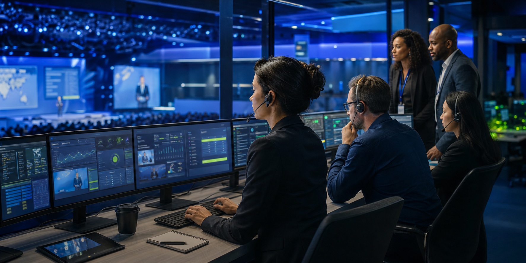 Global event operations team using the MultiTV AI event copilot